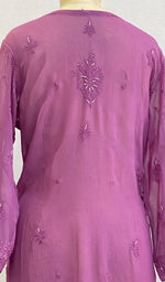 Load image into Gallery viewer, Women's Lakhnavi Handcrafted Viscose Georgette Chikankari Kurti - HONC0144364