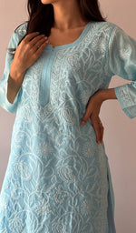 Load image into Gallery viewer, Anisa Women's Lakhnavi Handcrafted Cotton Chikankari Kurti - HONC0356971