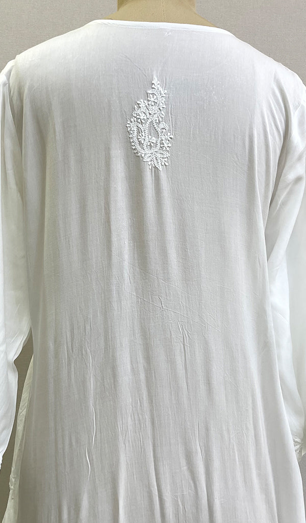 Faiza Women's Lucknowi Handcrafted Modal Cotton Chikankari Kurti - HONC0209846