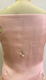 将图像加载到图库查看器中, Women's Lakhnavi Handcrafted Pure Organza Chikankari Unstitched Kurta And Dupatta Set- HONC0139598