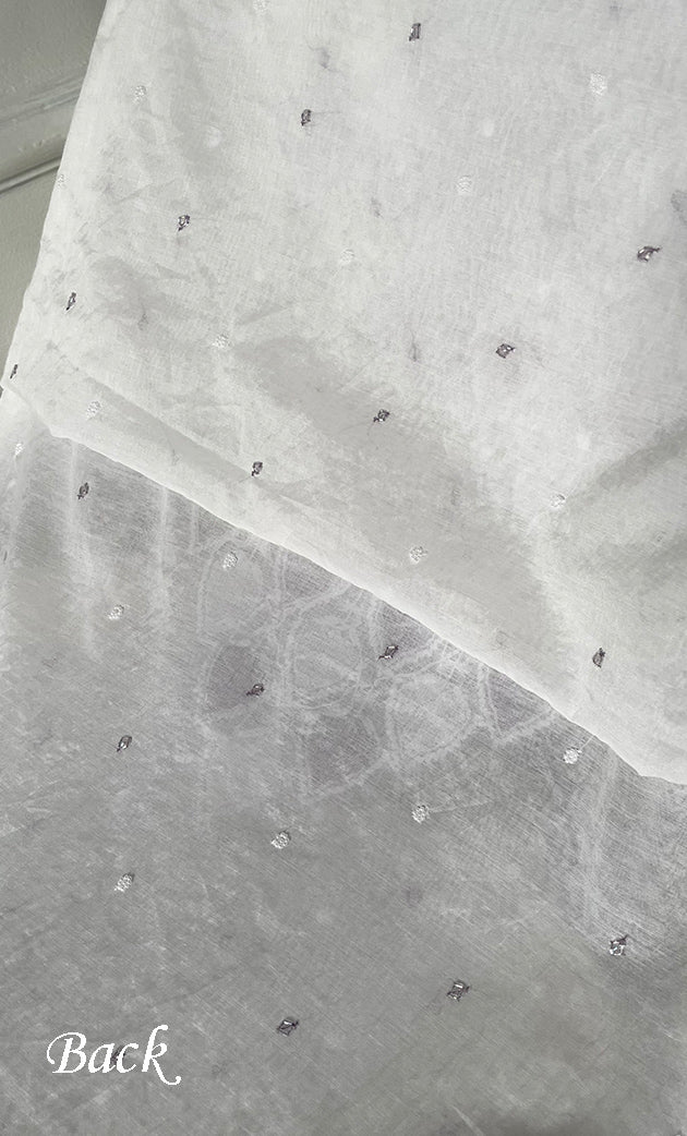 Amisha Women's Lakhnavi Handcrafted Mul Chanderi Unstitched Kurta And Dupatta Set - HONC0319464