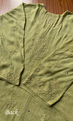 Load image into Gallery viewer, Yusra Women's Lakhnavi Handcrafted Viscose Georgette Chikankari Kurti - HONC0261382