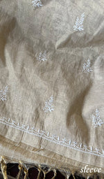 将图像加载到图库查看器中, Women's Lakhnavi Handcrafted Tissue Chanderi Chikankari Kutra Dupatta Set - HONC0278158