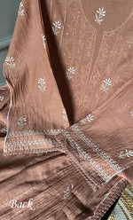 Load image into Gallery viewer, Women's Lakhnavi Handcrafted Maheshwari Mul Chanderi Semi - Stitched Kurta And Dupatta Set - HONC0271066