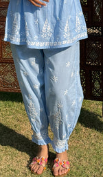 Load image into Gallery viewer, Rania Women's Lakhnavi Handcrafted Cotton Chikankari Short Kurta And Afghani pant Set - HONC0268718