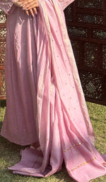 将图像加载到图库查看器中, Women's Lucknowi Handcrafted Mul Chanderi  Stitched Chikankari Kurta, Dupatta With pant Set- HONC0256260