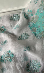 Load image into Gallery viewer, Mehnaj Women's Lakhnavi Handcrafted Pure Organza Chikankari Unstitched Kurta And Dupatta Set- HONC0228643