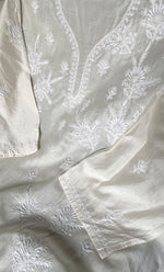 Load image into Gallery viewer, Women's Lakhnavi Handcrafted Chanderi Silk Semi - Stitched Kurta And Dupatta Set - HONC0314227