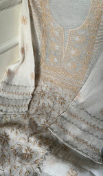 Load image into Gallery viewer, Women's Lakhnavi Handcrafted Mul Chanderi Semi - Stitched Kurta And Dupatta Set - HONC0239880