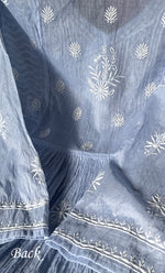 Load image into Gallery viewer, Women's Lakhnavi Handcrafted Mul Chanderi Semi - Stitched Kurta And Dupatta Set - HONC0304299