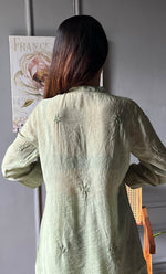 Load image into Gallery viewer, Rashida Women's Lakhnavi Handcrafted Muslin Chikankari Kurta And Pant Set - HONC0300573