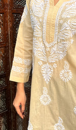 Load image into Gallery viewer, Tara Women's Lakhnavi Handcrafted Cotton Chikankari Kurti - HONC0234270