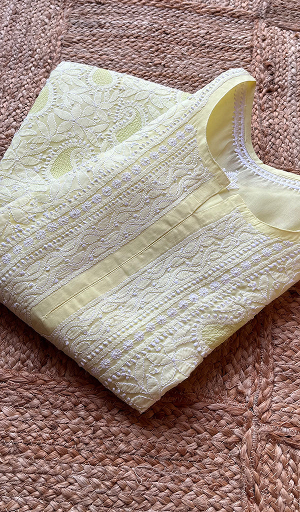 Women's Lakhnavi Handcrafted Cotton Chikankari Kurti - HONC0274204