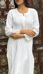 将图像加载到图库查看器中, Women's Lucknowi Handcrafted Modal Cotton Chikankari Kurti - HONC0272597
