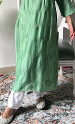 将图像加载到图库查看器中, Women's Lucknowi Handcrafted Raw silk Chikankari Kurti - HONC0329791