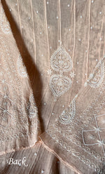 Load image into Gallery viewer, Tripty Women's Lakhnavi Handcrafted Mul Chanderi Semi - Stitched Anarkali And Dupatta Set - HONC0305939