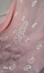 将图像加载到图库查看器中, Women's Lakhnavi Handcrafted Unstitched Faux-Georgette Chikankari Suit Material - HONC0291829