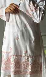 Load image into Gallery viewer, Women's Lakhnavi Handcrafted Modal Cotton Chikankari Top - HONC0307537