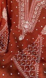 Load image into Gallery viewer, Women's Lakhnavi Handcrafted Mul Chanderi Semi- stitched Kurta And Dupatta Set- HONC0328241