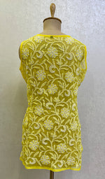 Load image into Gallery viewer, Women's Lucknowi Handcrafted Faux-Georgette Chikankari Top- HONC0140438