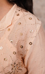 将图像加载到图库查看器中, Women's Lucknowi Handcrafted Mul Chanderi Stitched Chikankari Kurta And Plazzo Set- HONC0318571