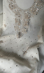 Load image into Gallery viewer, Women's Lakhnavi Handcrafted Mul Chanderi Unstitched Kurta And Dupatta Set- HONC0338716