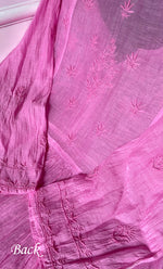 将图像加载到图库查看器中, Women's Lakhnavi Handcrafted Mul Chanderi Semi - Stitched Kurta And Dupatta Set - HONC0303199