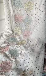 Load image into Gallery viewer, Women's Lucknowi Handcrafted Viscose Georgette Unstitched Chikankari Kurta and Dupatta Set- HONC0312911