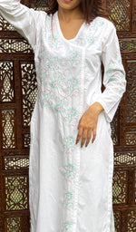 将图像加载到图库查看器中, Women's Lucknowi Handcrafted Cotton Chikankari Kurti - HONC0274387