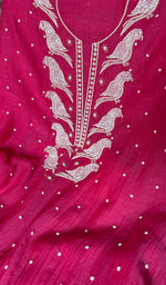 Load image into Gallery viewer, Chidiya Women's Lakhnavi Handcrafted Mul Chanderi Unstitched Chikankari Full Suit Material - HONC0330327