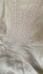 Load image into Gallery viewer, Women's Lakhnavi Handcrafted Mul Chanderi Unstitched Chikankari Full Suit Material - HONC0345323