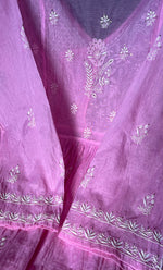 将图像加载到图库查看器中, Women's Lakhnavi Handcrafted Mul Chanderi Semi - Stitched Angrakha And Dupatta Set- HONC0281944