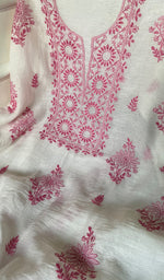将图像加载到图库查看器中, Women's Lakhnavi Handcrafted Mul Chanderi Kurta And Dupatta Set - HONC0263969
