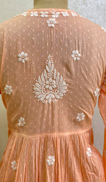 将图像加载到图库查看器中, Zulekha Women's Lucknowi Handcrafted Printed Cotton Chikankari Gown - HONC0150415