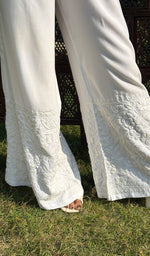Load image into Gallery viewer, Women's Lucknowi Handcrafted Rayon Chikankari Palazzo - HONC0254899
