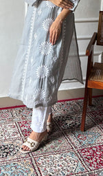 Load image into Gallery viewer, Women's Lakhnavi Handcrafted Kota Cotton Chikankari Kurti - HONC0360446