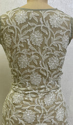 Load image into Gallery viewer, Women's Lucknowi Handcrafted Faux-Georgette Chikankari Top- HONC0140438