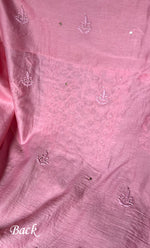 Load image into Gallery viewer, Women's Lucknowi Handcrafted Chanderi Silk Unstitched Chikankari Full Suit Material - HONC0287070
