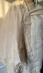 Load image into Gallery viewer, Women's Lakhnavi Handcrafted Munga Silk Chikankari Dupatta - HONC0180051