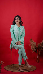 Load image into Gallery viewer, Shazana Women's Lakhnavi Handcrafted Modal Cotton Chikankari Chikankari Top and Pant Set -  HONC0213488
