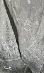 Load image into Gallery viewer, Women's Lakhnavi Handcrafted Mul Chanderi Semi - Stitched Kurta And Dupatta Set - HONC0284748