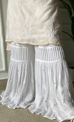 Load image into Gallery viewer, Women's Lucknowi Handcrafted Viscose Georgette Chikankari Garrara - HONC0257445