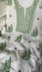 将图像加载到图库查看器中, Women's Lakhnavi Handcrafted Mul Chanderi Kurta And Dupatta Set - HONC0263963
