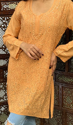 Load image into Gallery viewer, Women's Lucknowi Handcrafted Viscose Georgette Chikankari Top - HONC0227641
