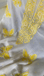 Load image into Gallery viewer, Titlee Women's Lakhnavi Handcrafted Mul Chanderi Unstitched Kurta And Dupatta Set - HONC0371202