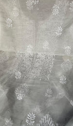 将图像加载到图库查看器中, Women's Lakhnavi Handcrafted Organza Chikankari Unstitched Kurta And Dupatta Set- HONC0249868