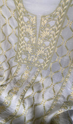 Load image into Gallery viewer, Fatima Women's Lakhnavi Handcrafted Mul Chanderi Unstitched Kurta And Dupatta Set - HONC0344584