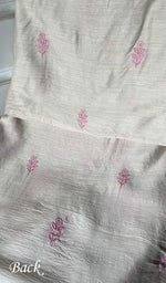 将图像加载到图库查看器中, Women's Lakhnavi Handcrafted Munga Silk Chikankari Kurta And Dupatta Set- HONC0278872