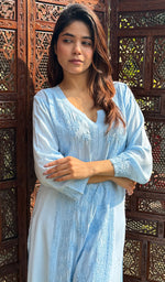 Load image into Gallery viewer, Aleena Women's Lucknowi Handcrafted Muslin Chikankari Kurti - HONC0209081