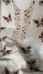 Load image into Gallery viewer, Women's Lakhnavi Handcrafted Mul Chanderi Unstitched Kurta And Dupatta Set - HONC02798120